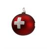 Ornament Dekokugel rot mit CH-Kreuz, Ø 5cm, mit Verpackung