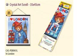 Paddington in London, Crystal Art Scroll 35x45cm