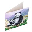 Panda mit Jungem, Karte 18x18cm Crystal Art | Bild 2