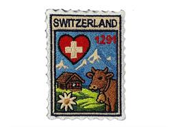 Patch zum Aufbügeln, Briefmarke 1291 Switzerland 6 x 4.3cm
