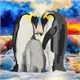 Penguin Family, 18x18cm Crystal Art Card