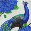 Pfau mit Blumen, 30x30cm Crystal Art Kit