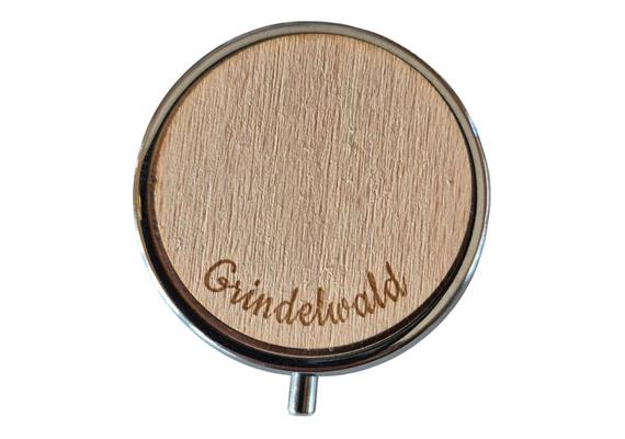Pillendose aus Holz - mit Grindelwald beschriftet