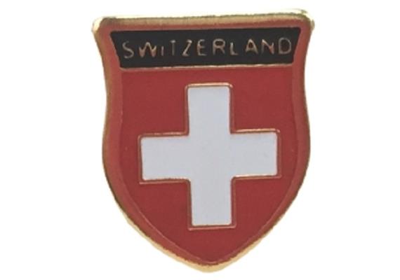 Pin CH Abzeichen mit "Switzerland", 13 mm