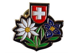 Pin Edelweiss mit Enzian, 20 mm