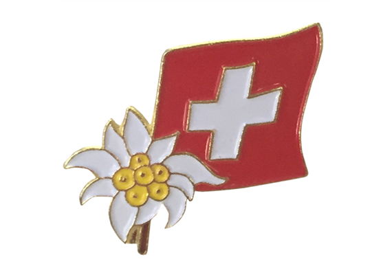 Pin Edelweiss mit Fahne CH, 20 mm