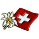 Pin Edelweiss mit Fahne CH, 20 mm
