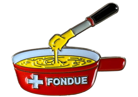 Pin Fondue mit Käse, 30mm