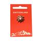 Pin Goldblume ® Schweiz-Tourismus, auf Kärtchen
