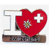 Pin I (Herz) Switzerland mit Edelweiss und CH-Kreuz