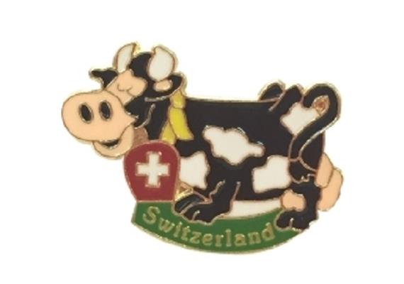 Pin Kuh (Swiss Cow), mit CH-Kreuz, 25 mm