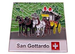 Pin Kutsche Gotthard, 30*27.3mm, mehrfarbig, soft