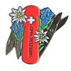 Pin Sackmesser mit Edelweiss - Switzerland, 35mm