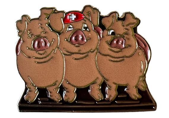 Pin Säulifreunde mit Schweizer Kreuz, 25mm