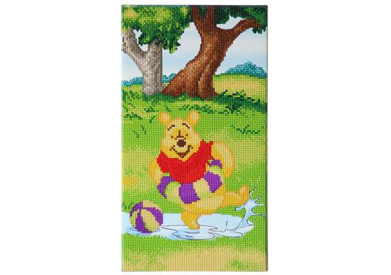 Plantschender Winnie Pooh, Crystal Art dreiteiliges Bild Teil 3, 40x22cm