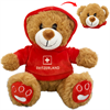 Plüsch Teddy braun mit Switzerland Hoody, 15cm