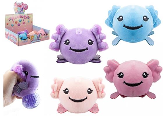 Plüschbälle Jelly Axolo, 8 cm, Display 12 Stk 4 assortiert