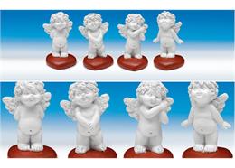 Poly-Liebesengel ''Igor'' auf Herz weiß-rot sort. H6,5cm