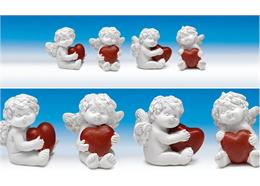 Poly-Liebesengel ''Igor'' mit Herz stz. weiß-rot sort. H4-5cm
