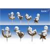 Poly-Weihnachtsengel ''Igor''+Stick weiss gold- silber sort. H4-5.5cm, L38cm