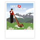 Postkarte Alphornbläser - Grüezi Switzerland