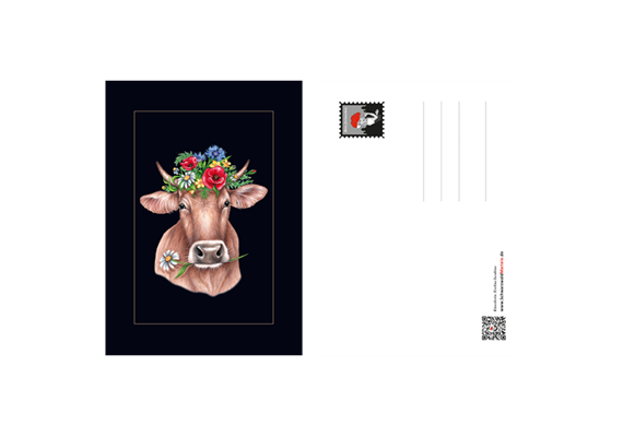 Postkarte Blumenkuh