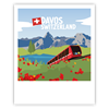Postkarte Davos Berglandschaft mit Zug