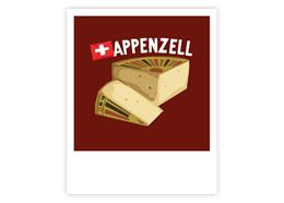 Postkarte Käse - Appenzell