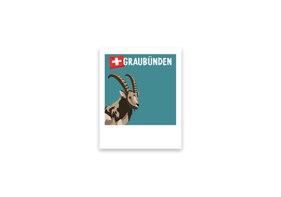 Postkarte Steinbock - Graubünden