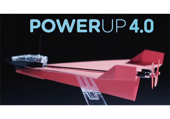 PowerUp 4.0 Kit, Smartphone gesteuerter Papierflieger, mit Doppel-Propeller