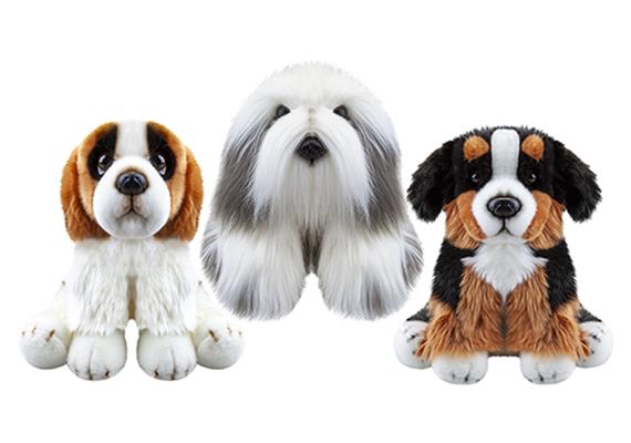 Premium grosse Plüsch Hunde, 30cm, 3er Set, assortiert