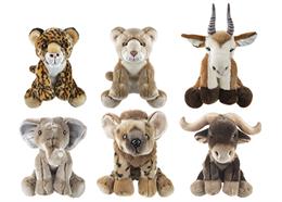 Premium Plüsch Safarie Tiere, 30 cm, 6er Set, assotiert