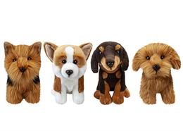 Premium Plüschhunde, 23 cm, 4er Set, assorted
