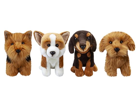 Premium Plüschhunde, 23 cm, 4er Set, assorted