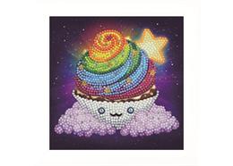 Regenbogen Cupcake, Bild 16x16cm rahmbar Crystal Art
