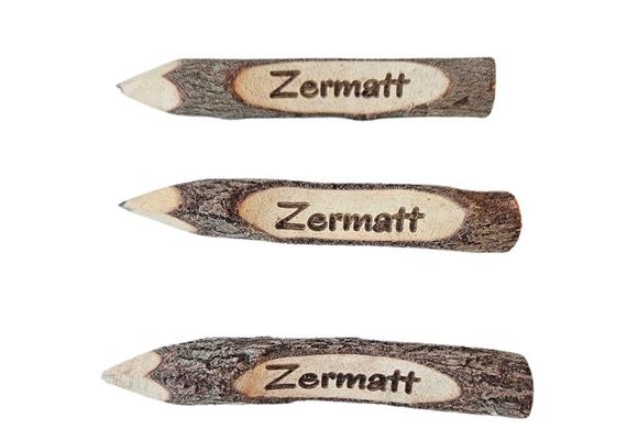 Rinde Bleistift 9 cm,mit Zermatt Gravur