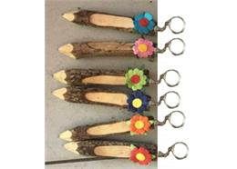 Rinde Schlüsselanhänger Bleistift Blume 6 assortiert