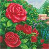 Rote Rosen, Bild 30x30cm Crystal Art Kit THOMAS KINKADE