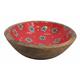 Runde Holzschale mit Edelweiss gross, 20 cm