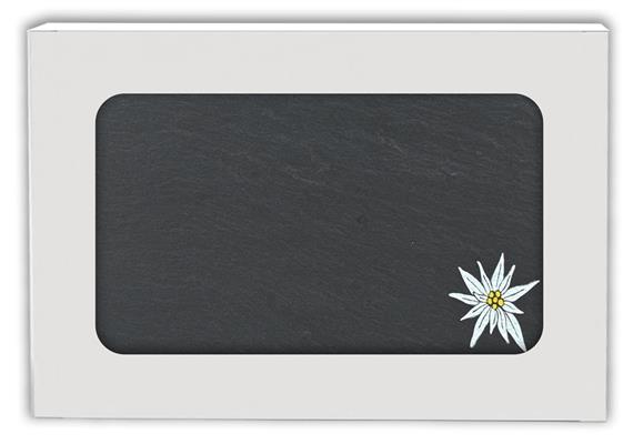 Schiefer Schneidebrett mit Edelweiss, 20 x 30 cm