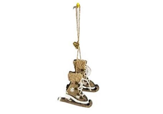 Schlittschuhe aus Holz, beige 10,0x9,0x3,0cm