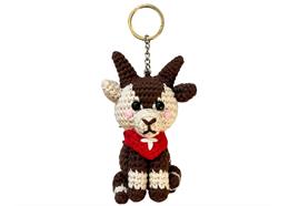 Schlüsselanhänger gehäkelter Steinbock, 9cm