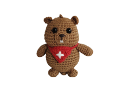 Schlüsselanhänger gehäkeltes Murmeltier, 9cm