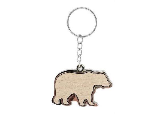 Schlüsselanhänger Holz Bär