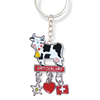 Schlüsselanhänger Kuh, Edelweiss, Herz & CH-Flagge, 5 x 3 cm