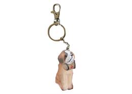 Schlüsselanhänger mit Bernhardiner Hund aus Holz