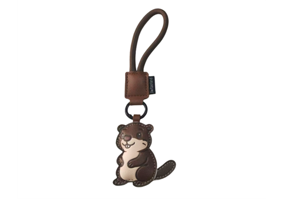 Schlüsselanhänger Murmeltier aus PU Leder