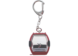Schlüsselanhänger rot "Scuol Engadin" Omega-V, Metall