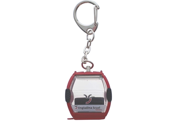 Schlüsselanhänger rot "Scuol Engadin" Omega-V, Metall