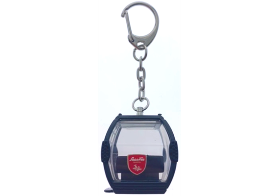 Schlüsselanhänger Saas Fee Omega 10-er Gondel, Metall, schwarz Hannig Bahn